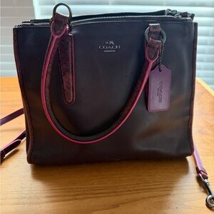 Coach Brown and Pink Shoulder Bag